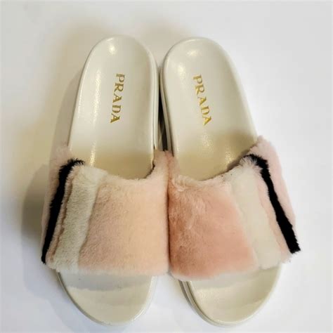 prada fuzzy slides.